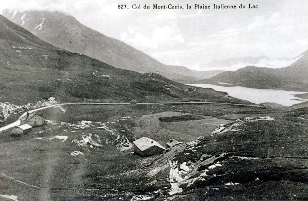 La strada al colle del Moncenisio in una foto d'epoca